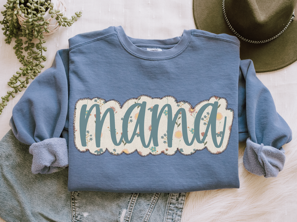 Faux Applique Mama T-Shirt and Sweatshirt