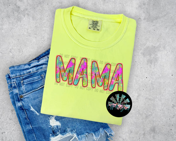 Mama Neon Splatter Paint T-Shirt and Sweatshirt