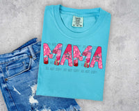 Mama Pink Brushstroke and Leopard PNG Digital Design