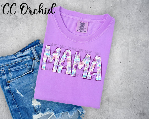 Mama Purple Bow Floral T-Shirt and Sweatshirt