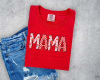 Mama Strawberry Checkered Black Outline PNG Digital Design