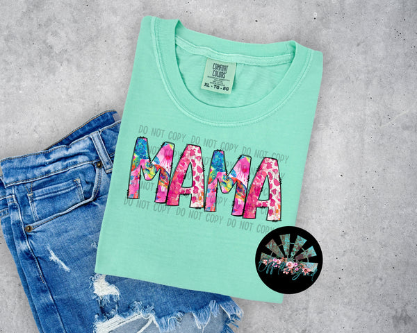Mama Turtle and Leopard PNG Digital Design
