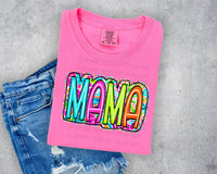 Neon Swirls Mama T-Shirt