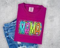 Neon Swirls Mama T-Shirt