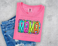 Neon Swirls Mama T-Shirt