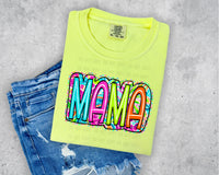 Neon Swirls Mama T-Shirt