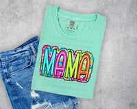 Neon Swirls Mama T-Shirt