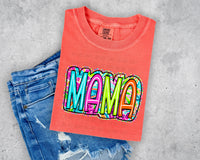 Neon Swirls Mama T-Shirt