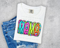 Neon Swirls Mama T-Shirt