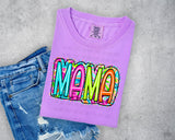 Neon Swirls Mama T-Shirt