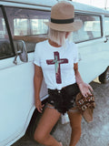 Distressed Maroon Cross T-Shirt and Sweatshirt