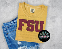 Faux Glitter FSU #1 School Names PNG Digital Design
