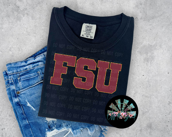 Faux Glitter FSU #2 School Names PNG Digital Design
