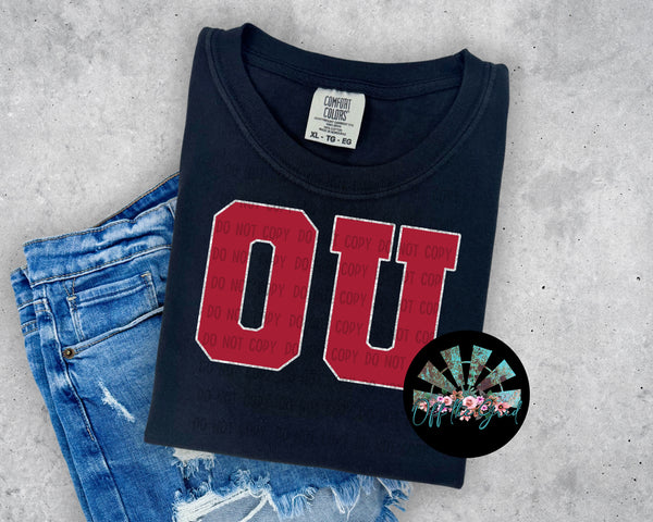 Faux Glitter OU School Names PNG Digital Design