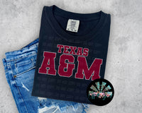 Faux Glitter TX A&M #3 School Names PNG Digital Design