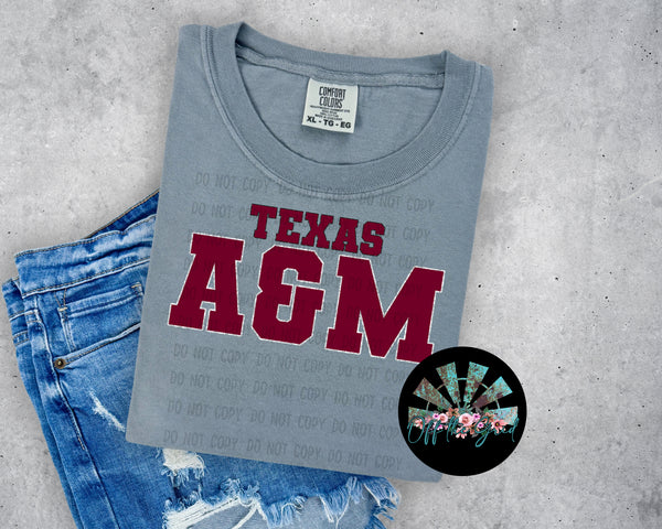 Faux Glitter TX A&M #2 School Names PNG Digital Design