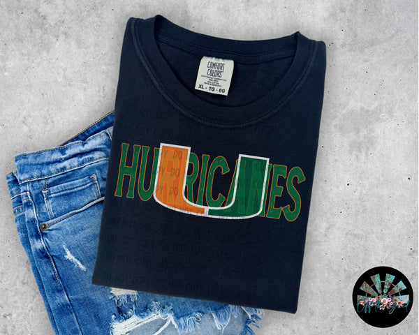 Distressed Mami Hurricanes PNG Digital Design