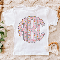 Strawberries and Daisies Monogram Short Sleeve T-Shirt