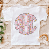 Strawberries and Daisies Monogram Short Sleeve T-Shirt