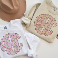 Strawberries and Daisies Monogram Short Sleeve T-Shirt