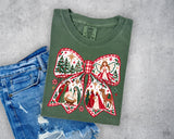 Nativity Bow Red & green T-Shirt and Sweatshirt