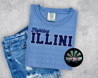 Faux Glitter Fighting Illini School Names PNG Digital Design