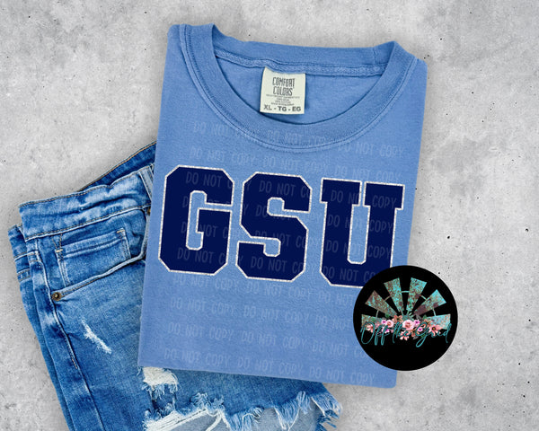 Faux Glitter GSU School Names PNG Digital Design