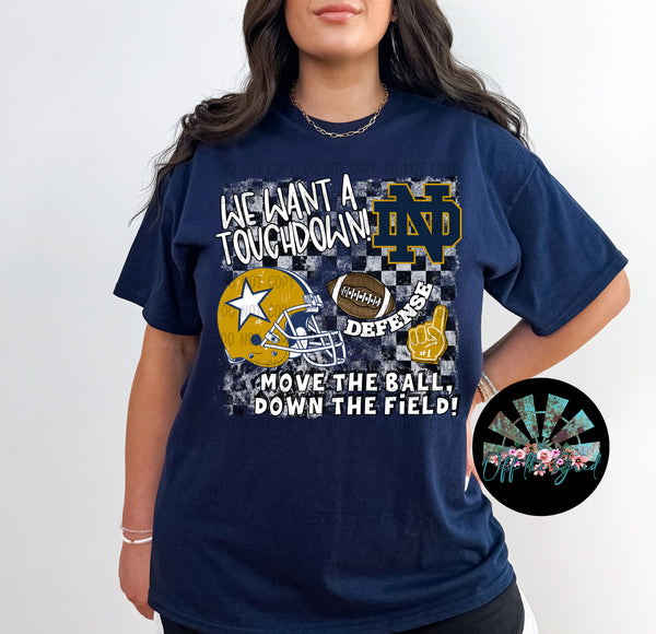 We want a Touchdown ND Fighting Irish PNG Digital Design