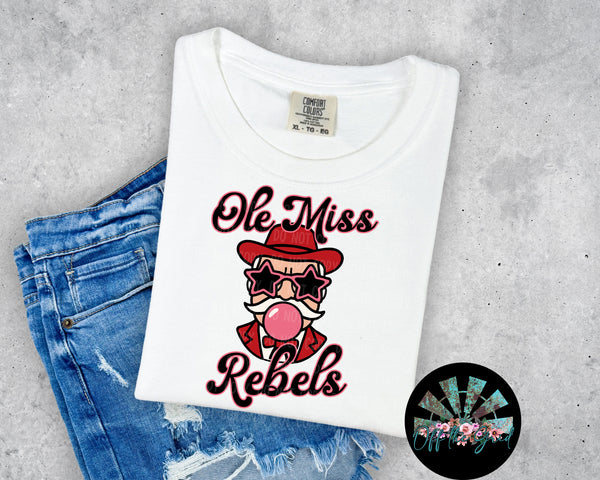 Bubble Gum Ole Miss Mascot PNG Digital Design (YOU GET 2 DESIGNS)