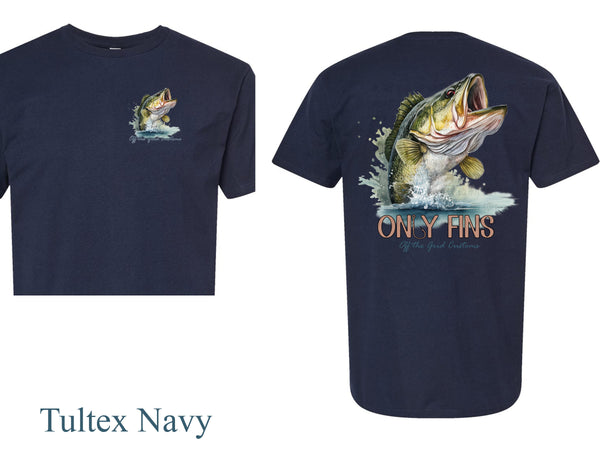 Only Fins Bass Fish OTG Customs Design T-Shirt