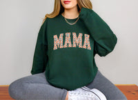 Orange and Green Floral Varsity Mama T-Shirt and Sweatshirt