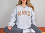 Orange and Green Floral Varsity Mama T-Shirt and Sweatshirt