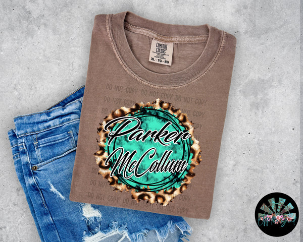 Leopard and Teal Parker McCollum T-Shirt and Sweatshirt