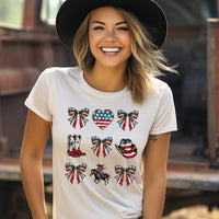 Patriotic Western Coquette Collage T-Shirt