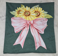 Sunflower Bouquet Bow T-Shirt