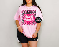 Pink Faux Glitter Preppy Checkered UGA Bulldogs w/ Stars & Lightening Bolts