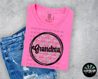 Grandma Pink Floral Dalmatian PNG Digital Design