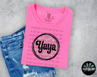 Yaya Pink Floral Dalmatian PNG Digital Design