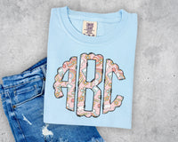 Pink School Supply Monogram Short Sleeve T-Shirt