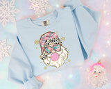 Pink Dalmatian Santa T-Shirt and Sweatshirt