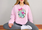 Pink and Mint Santa and Tree T-Shirt and Sweatshirt