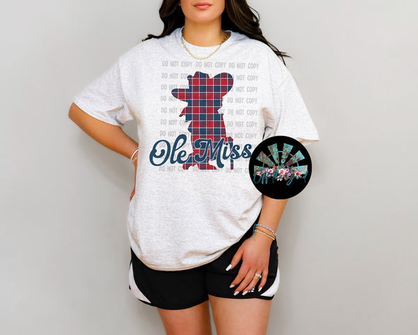 Plaid Script Ole Miss Rebels PNG Digital Download (You get both files)