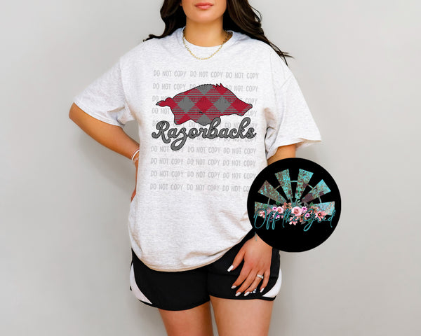 Plaid Script AR Razorbacks PNG Digital Download (You get two files)