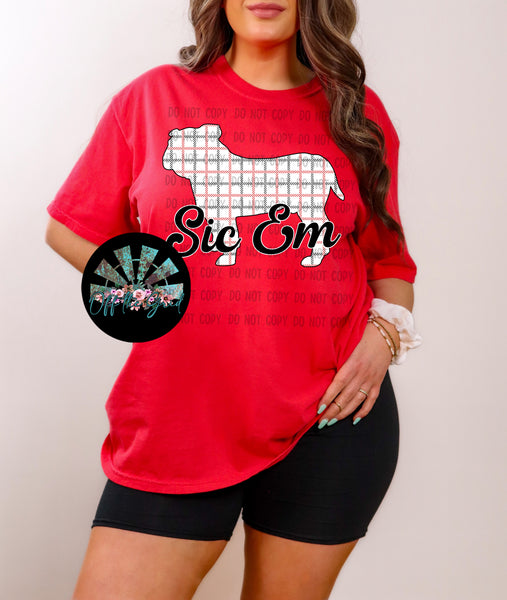Plaid Script GA Bulldog PNG Digital Download (You get both files)