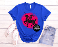 Hot Pink and Faux Black Glitter Raider Mascot Short Sleeve T-Shirt OTG Exclusive