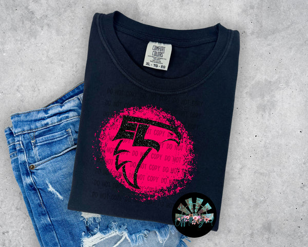 Preppy EL with Hot Pink Circle Short Sleeve T-Shirt OTG Exclusive