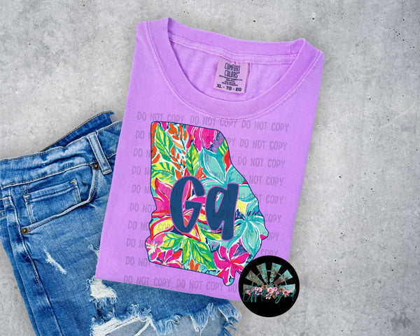 Preppy Floral Georgia Short Sleeve T-Shirt