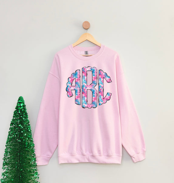 Preppy Snowflakes Monogram T-Shirt and Sweatshirt