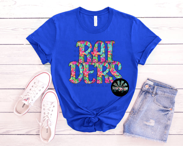 KIDS Preppy Tropical Flowers " Raiders " Short Sleeve T-Shirt