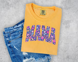 Purple Floral Mama T-Shirt and Sweatshirt